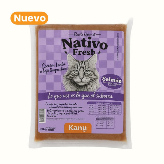 Alimento Congelado Nativo Fresh Salmón Kanu Pet para Gato Adulto y Cachorro