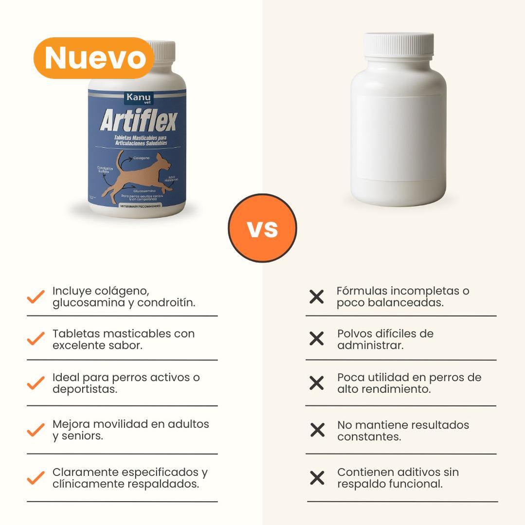 Suplemento Masticable Artiflex Kanu Vet para Perros - Refuerza Articulaciones y Mejora la Movilidad
