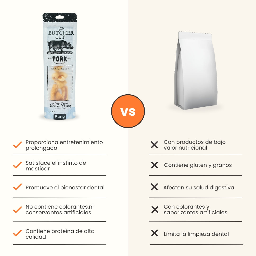 Snack Kanu Pet Chicharrón de Cerdo para Perros, Un Solo ingrediente 100% natural