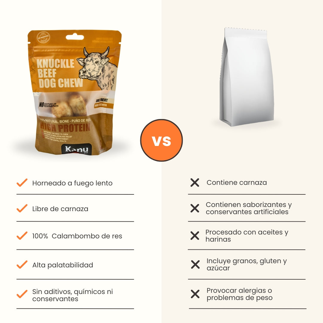 Snack Hueso 100% Natural Kanu Pet Puño de Res para Perro