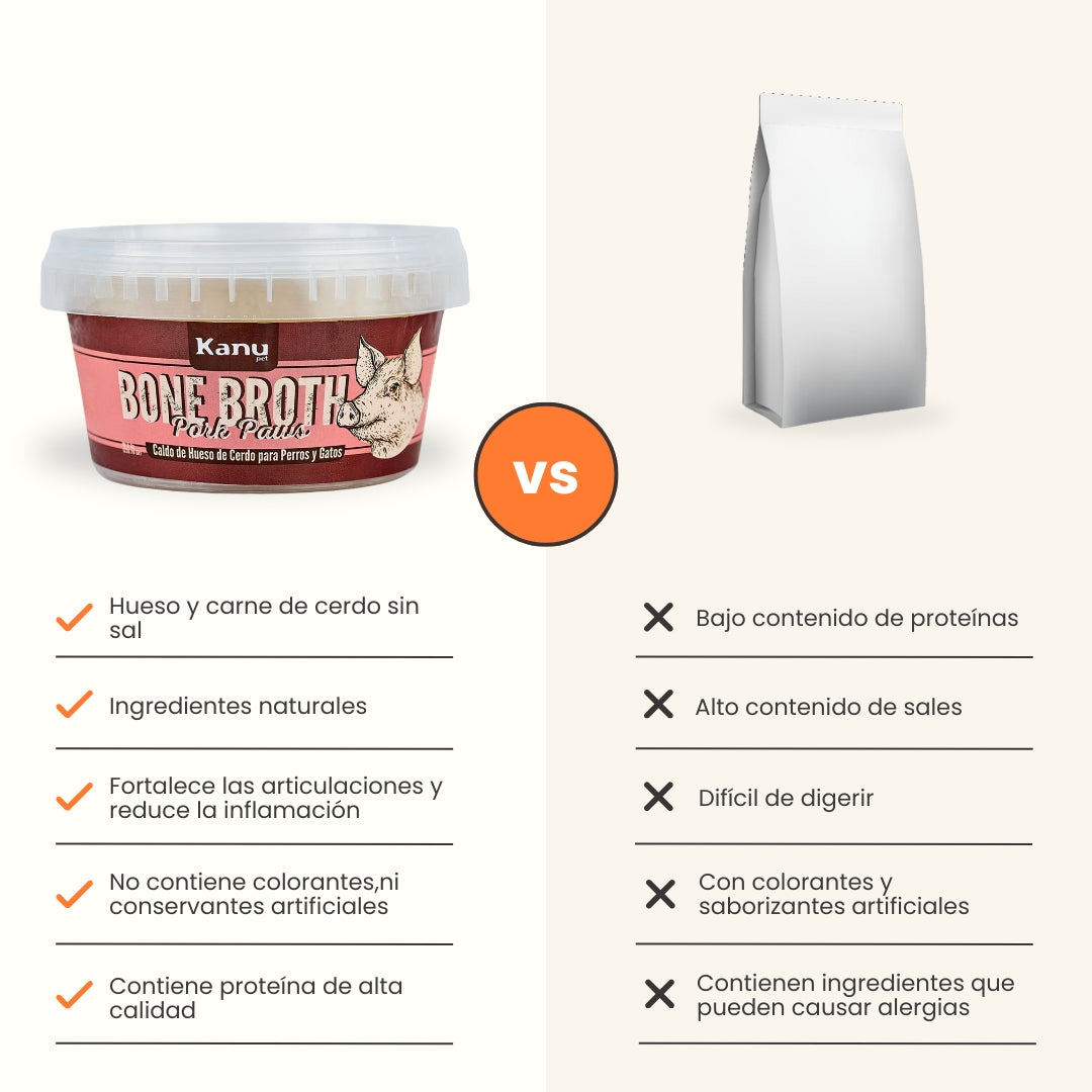 Snack Huellas de Caldo de Hueso Cerdo Kanu Pet para Perros y Gatos