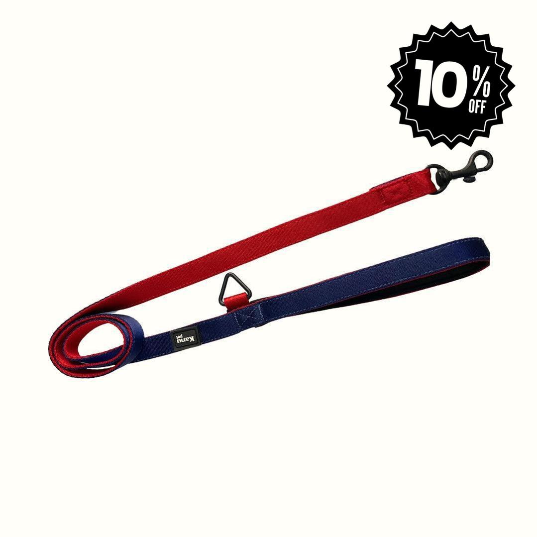 Correa Atlanta Black Edition Rojo/Azul Kanu Pet para Perro