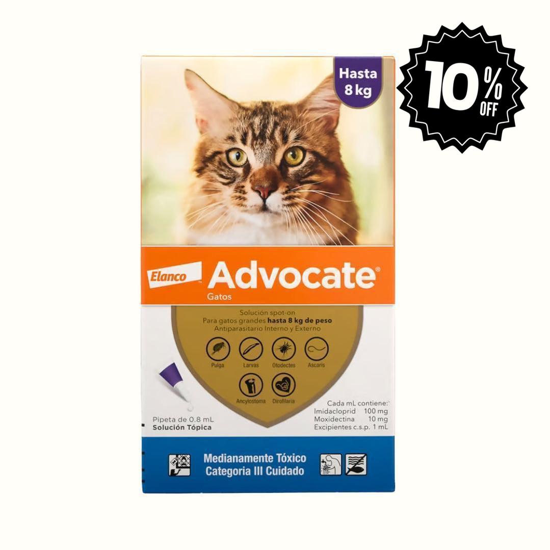 Antipulgas Advocate hasta 8 KG para gato