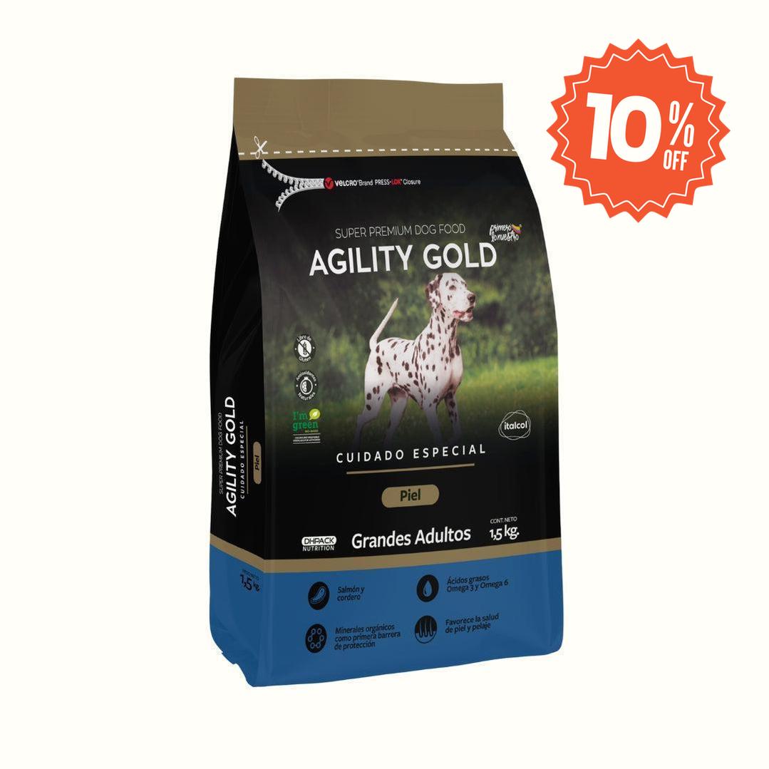 Alimento para perro Agility Gold Grandes Adultos Piel