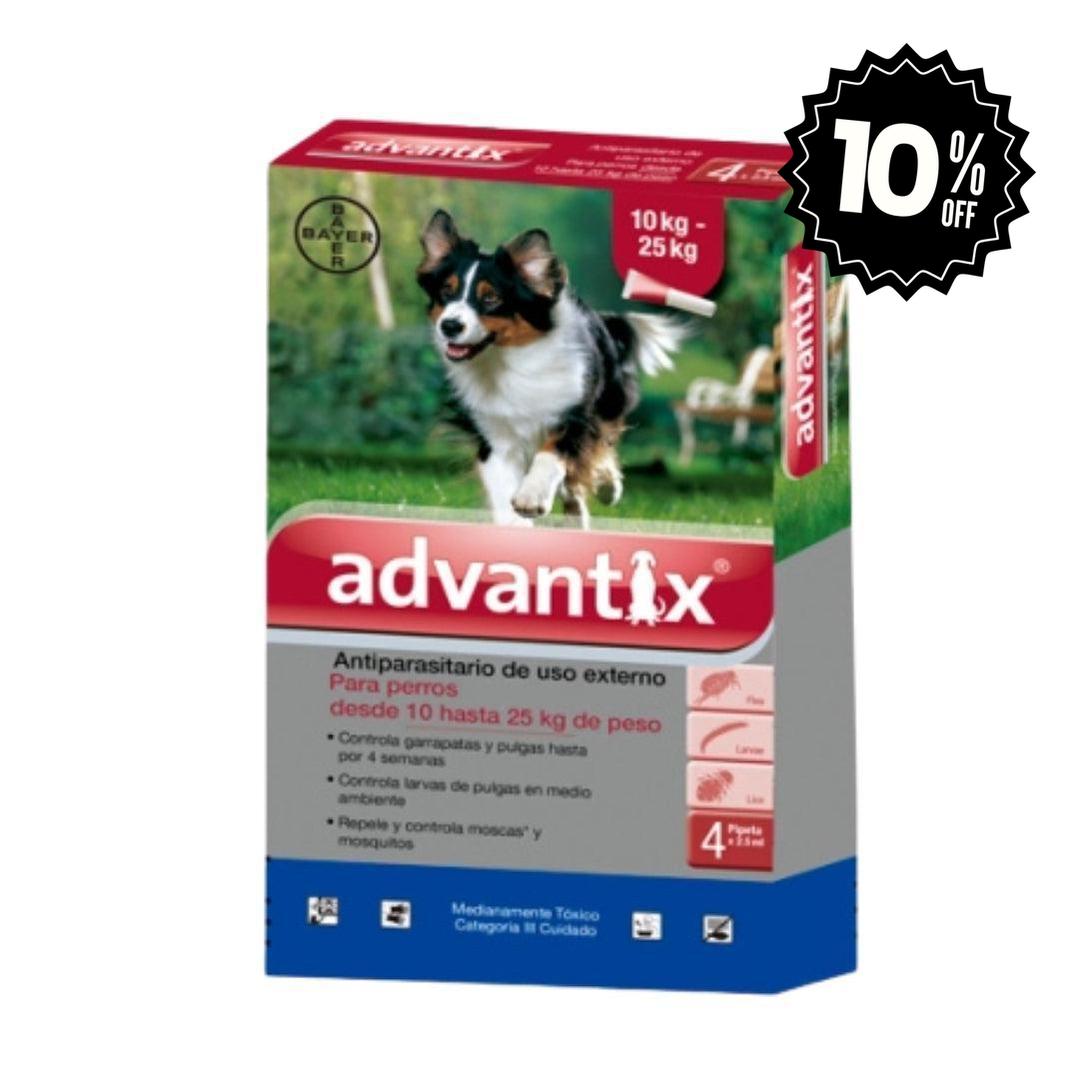 Antipulgas Advantix de 10 a 25 kg para perro