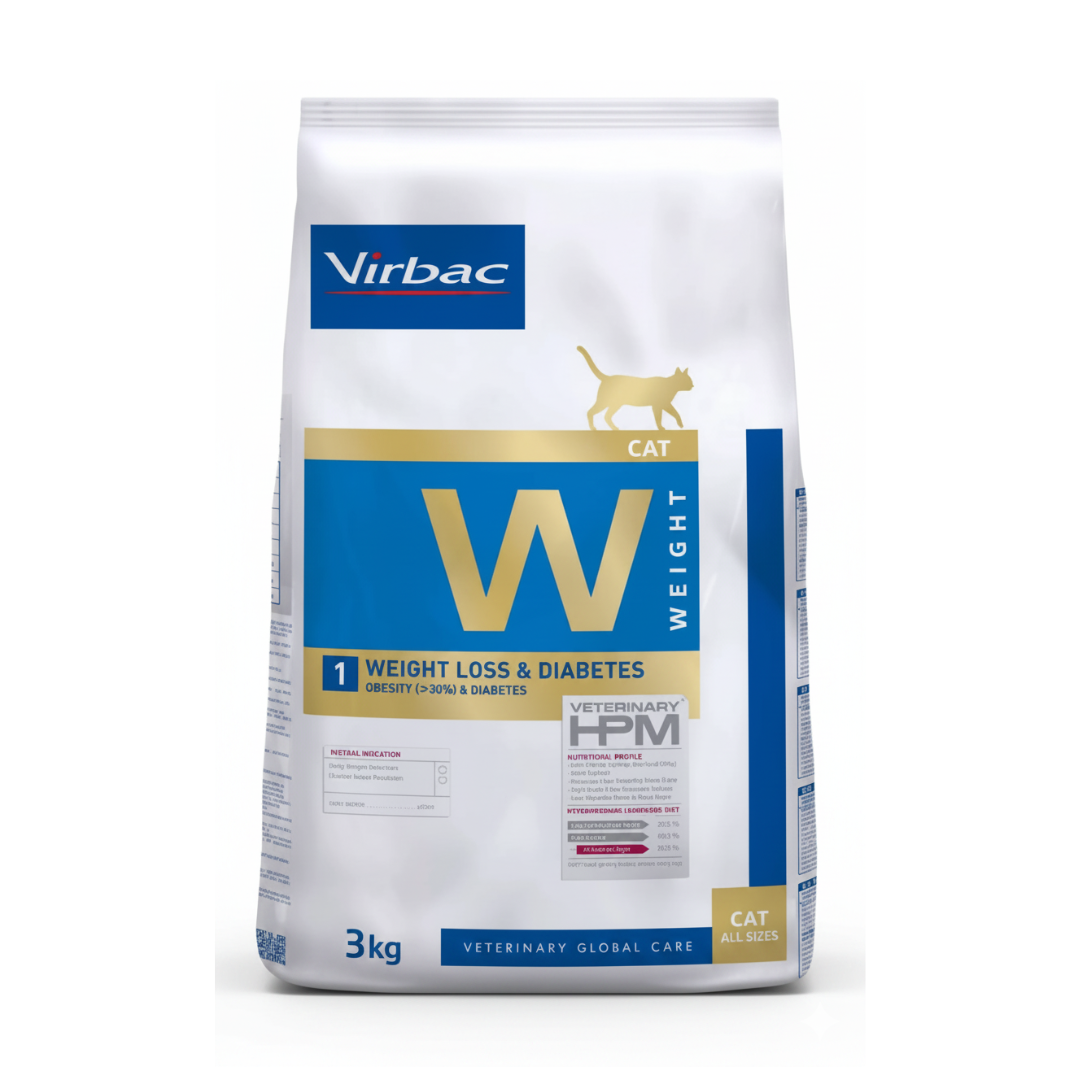 Alimento Seco Medicado Virbac Weight Loss/Diabetes para gato (W1)