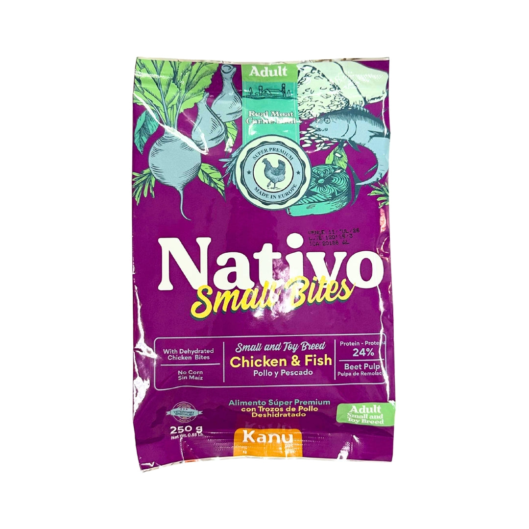 Alimento seco Nativo Small Bites Pollo y Pescado Kanu Pet para perro adulto