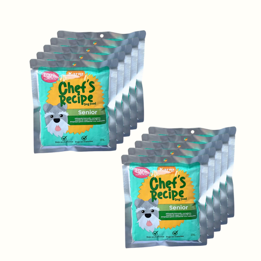 Paquete x 10 Alimento Húmedo Chef's Recipe Kanu Pet para Perro Senior