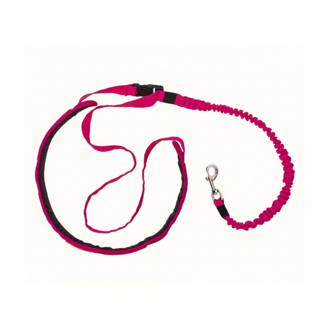 Correa Manos Libres Antitirones con Resorte Kanu Pet para Perros Fucsia