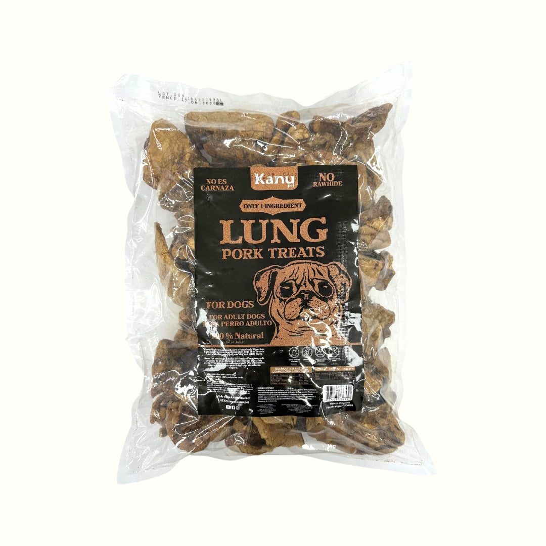 Snack Pulmón de Cerdo Deshidratado Kanu Pet para Perros, Un Solo ingrediente 100% natural