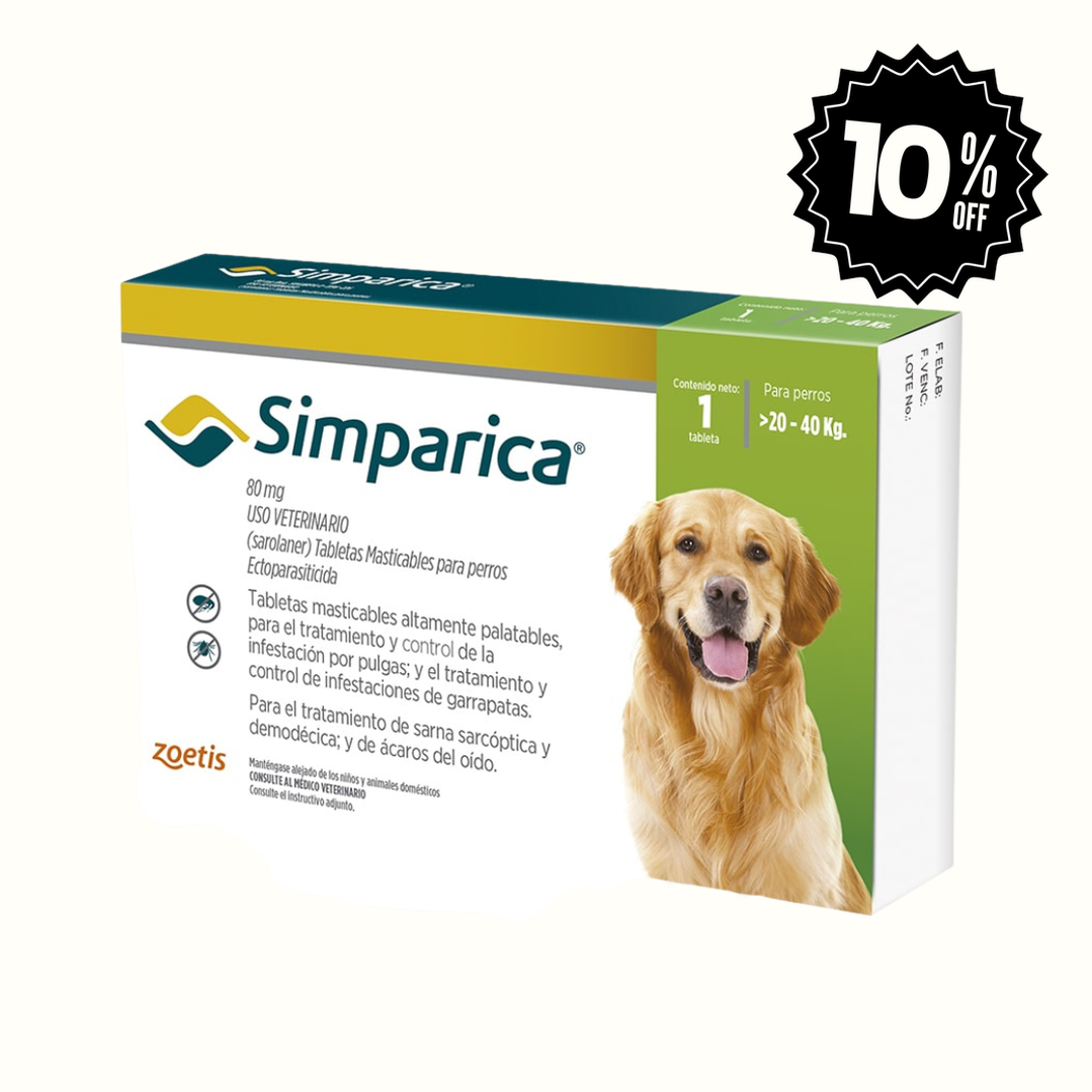 Antipulgas oral Simparica comprimido 20-40 kg para Perros