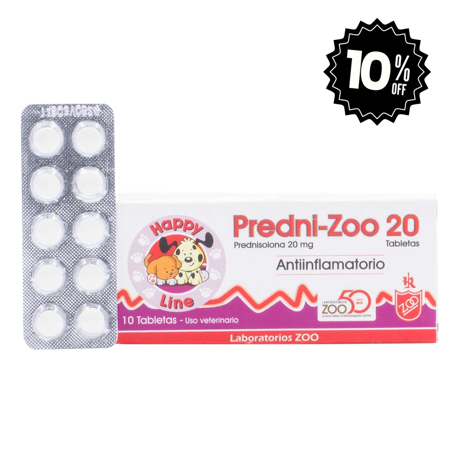 nti-inflamatorio / Antialérgico Oral Predni-Zoo Tabletas para Perros y Gatos