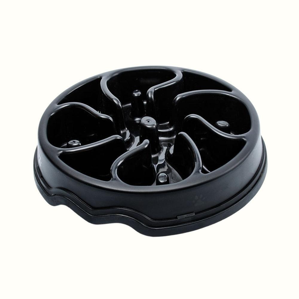 Comedero Circular Flor Antirreflujo Kanu Pet Negro para Perro y Gato