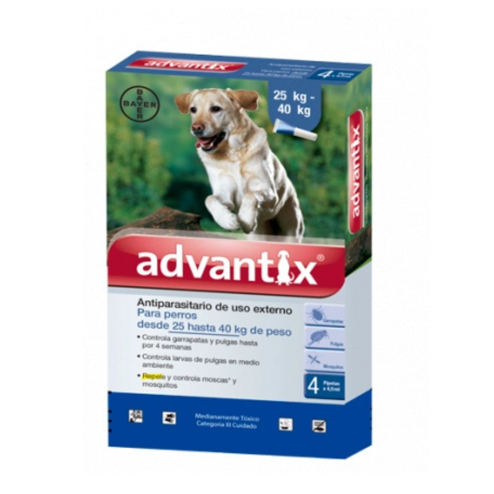 Antipulgas Advantix de 25 a 40 kg para perro
