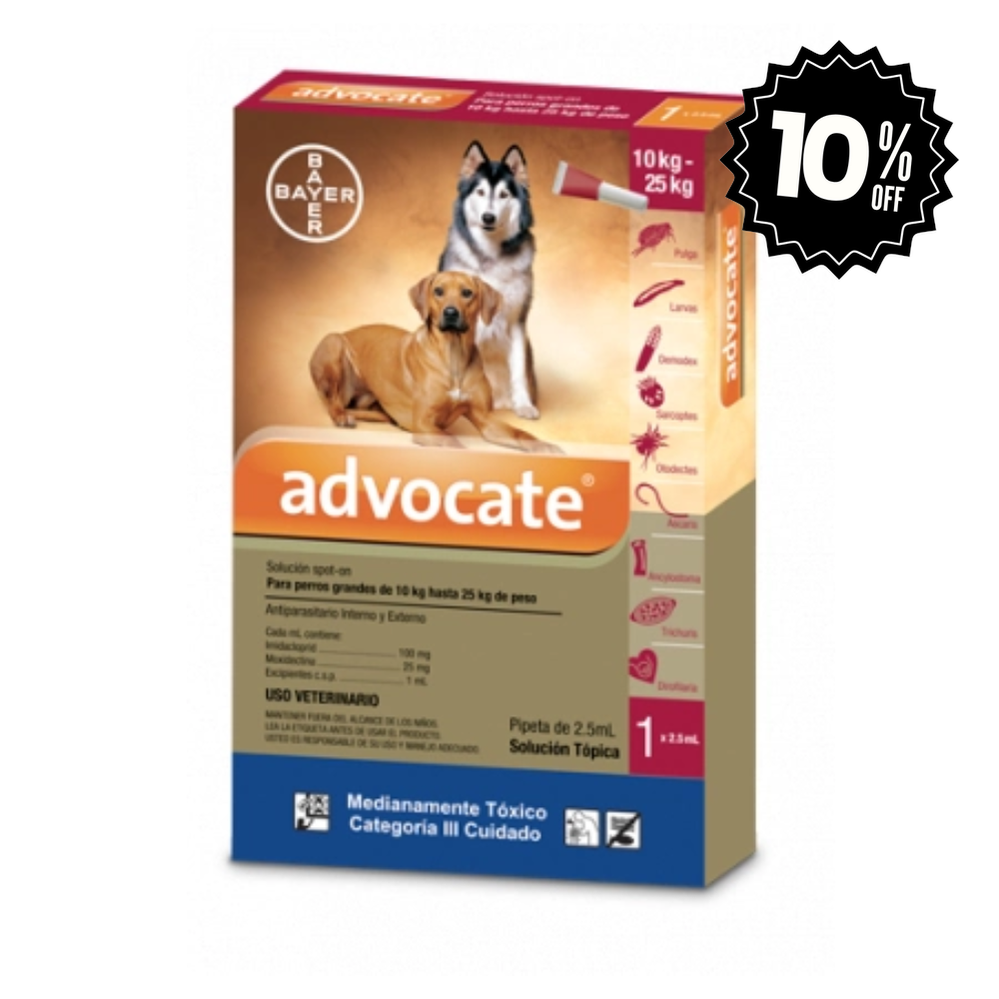 Antipulgas Advocate 25 a 40 kg para perro
