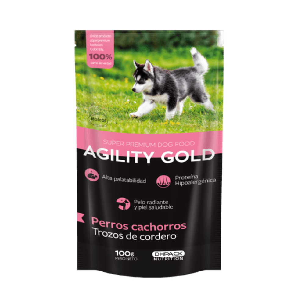Alimento Húmedo para perro Agility Gold Trozos De Cordero Para Cachorro