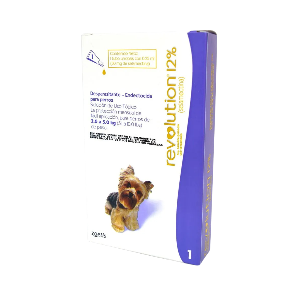 Antipulgas Revolution morado para perro