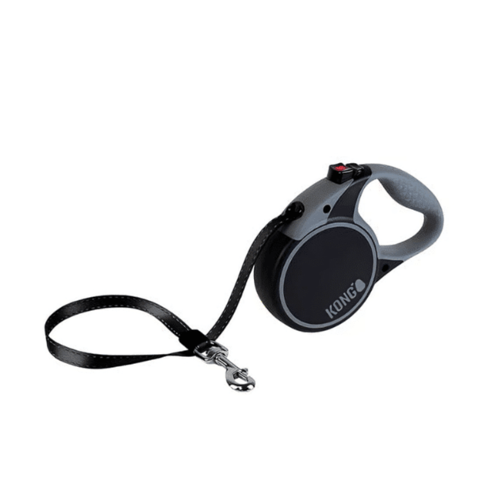Correa Kong Retractil Negra Para Perro