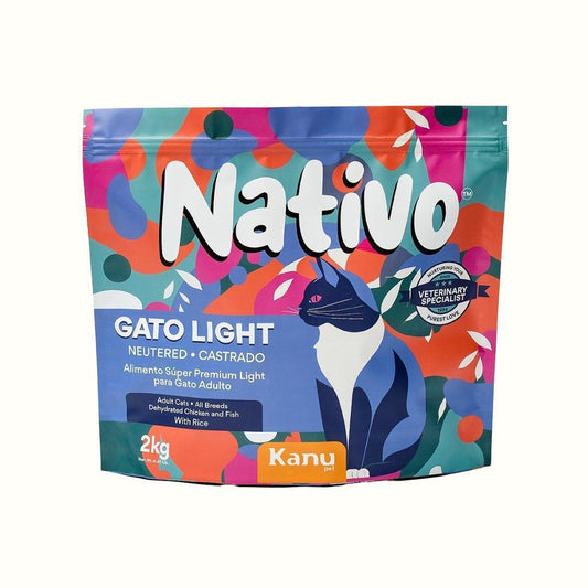 Alimento Seco Nativo Light Pollo/Pescado Kanu Pet para Gato Castrado