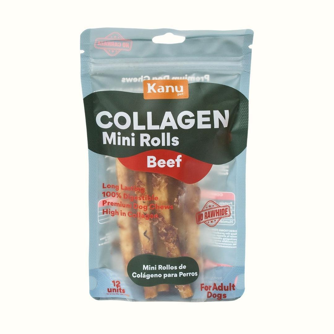Snack Mini Rolls de Colágeno Kanu Pet de Res para Perro. No es carnaza x 12 Unds