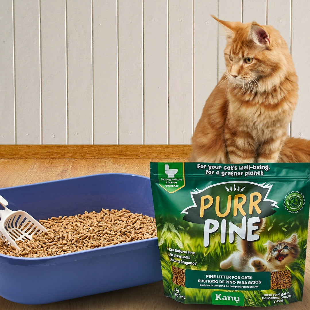Arena de Pino 100% Ecológica Purr Pine de Kanu Pet para Gato