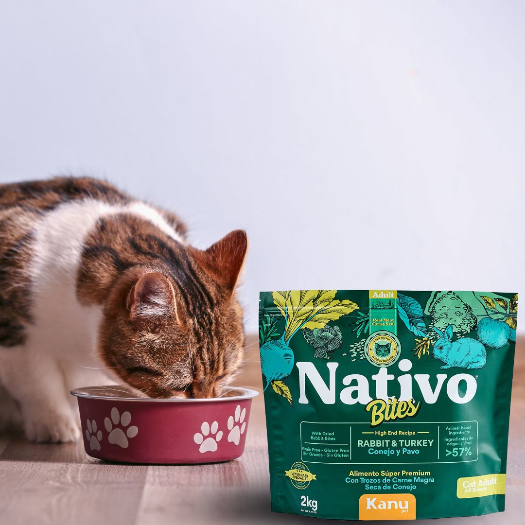Alimento seco Nativo Bites Conejo y Pavo Kanu Pet para Gato Adulto