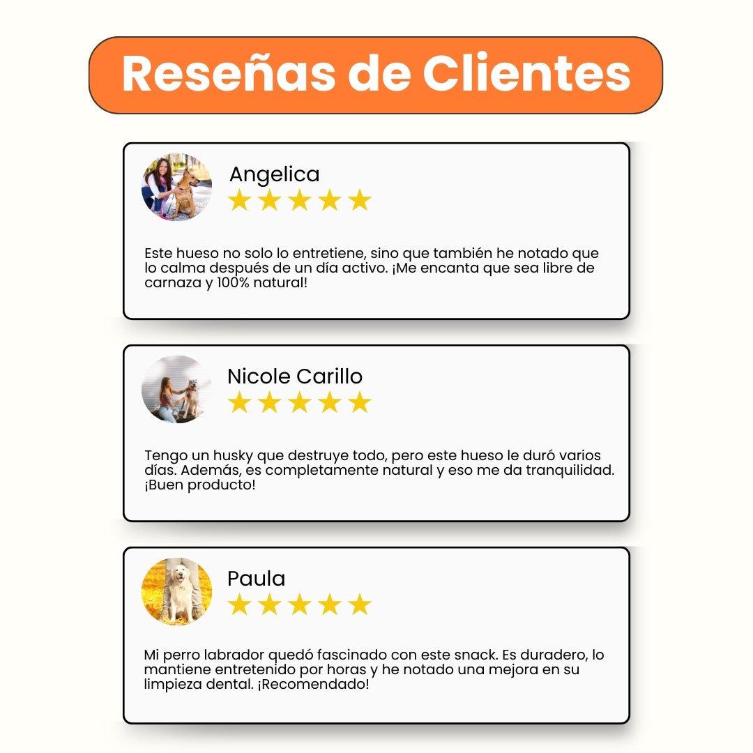 Snack Hueso 100% Natural Kanu Pet Puño de Res para Perro