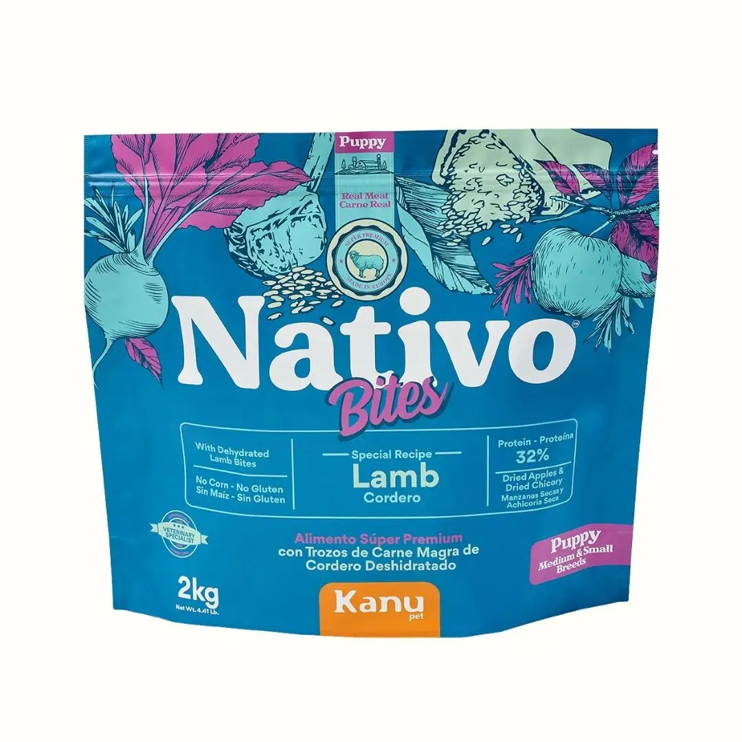 Alimento Seco Nativo Bites Cordero Kanu Pet para Perro Cachorros