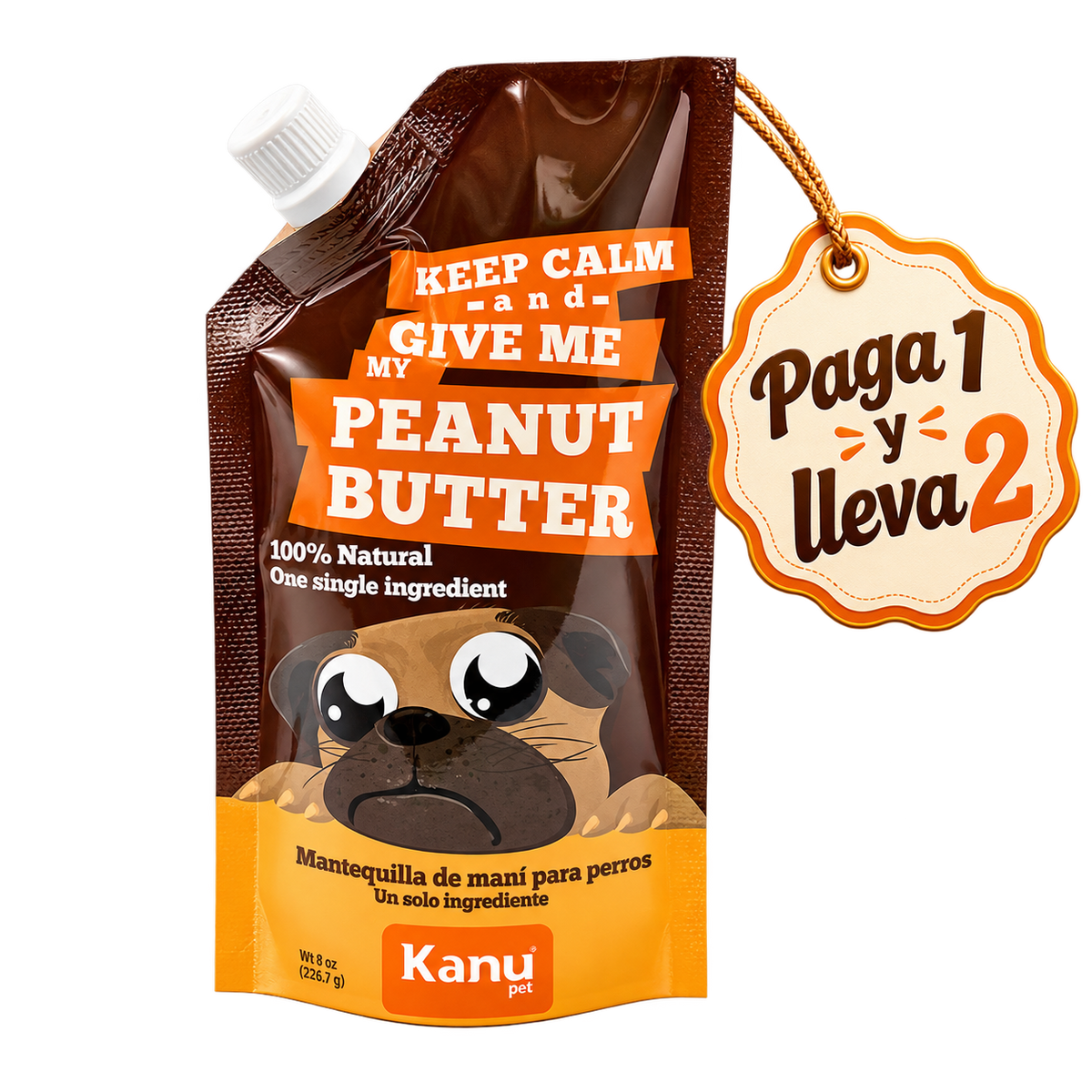 Snack Mantequilla de Maní Kanu Pet para Perro. Un solo ingrediente