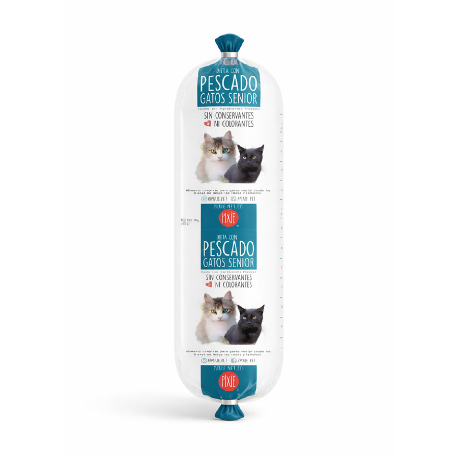 Alimento Congelado Pixie de pescado al horno para gatos senior