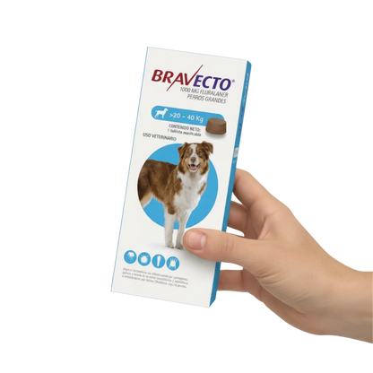 Antipulgas Bravecto 20 a 40 kg para perro