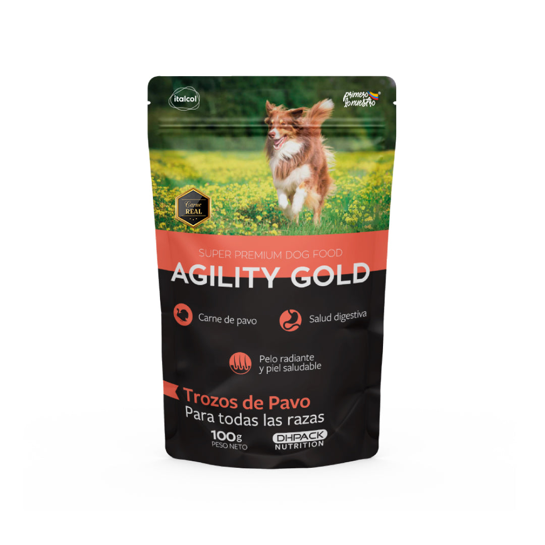 Alimento Húmedo Agility Gold con Trozos de Pavo para Perros Adultos
