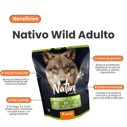 Alimento Seco Grain Free Nativo Wild Kanu Pet para Perro Adulto
