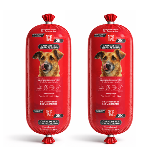 Alimento Congelado  Pixie de carne al horno para perros senior (baja en grasa y proteína)