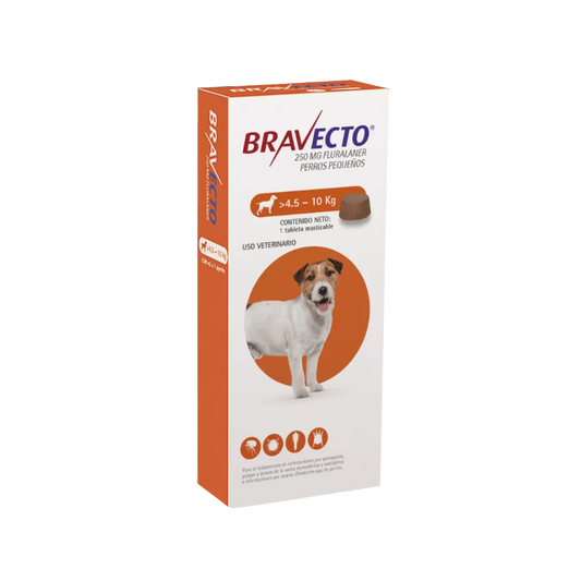 Antipulgas Bravecto 4.5 a 10 kg para perro