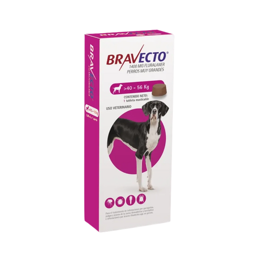 Antipulgas Bravecto 40 a 56 kg para perro