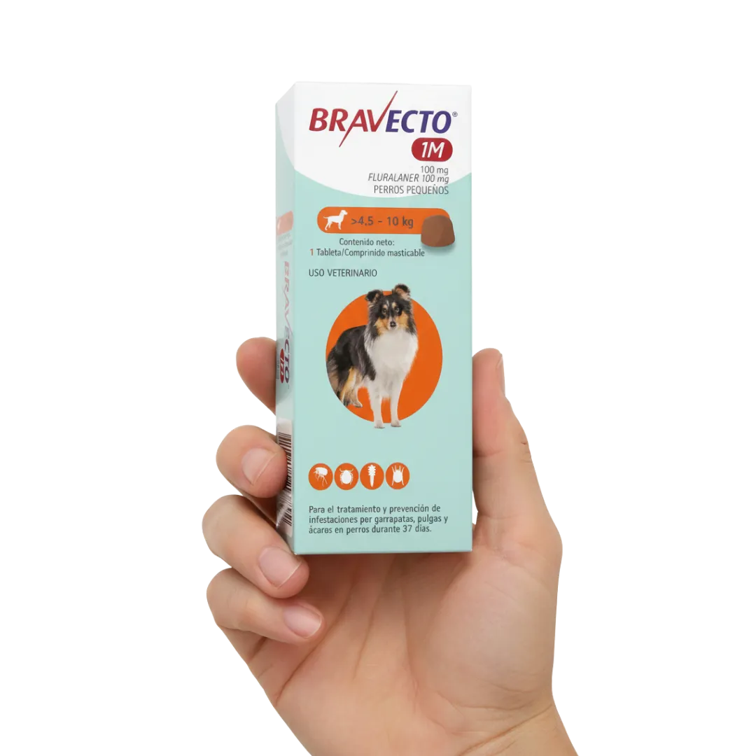 Antipulgas Bravecto 1 Mes 4.5 a 10 KG Para Perro