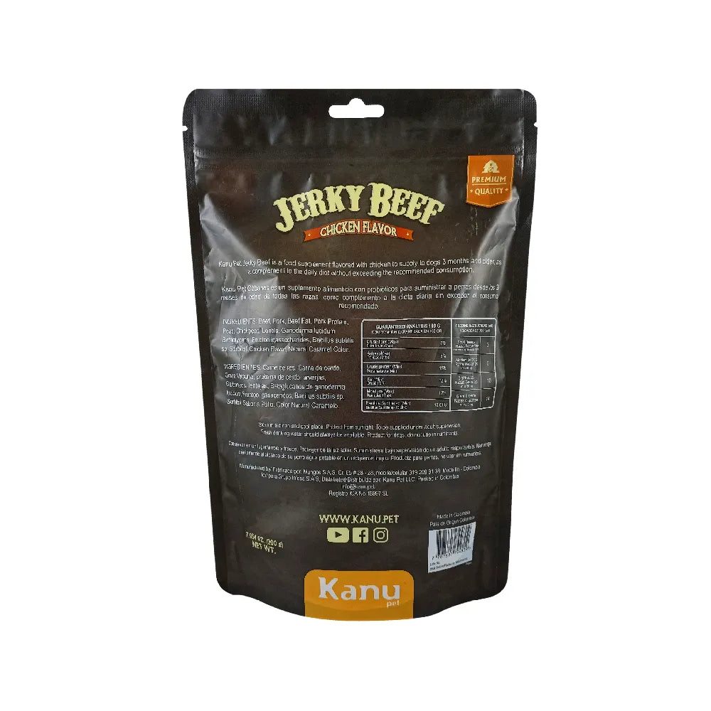 Jerky Beef Chicken Flavor Kanu Pet Para Perro 200 GR