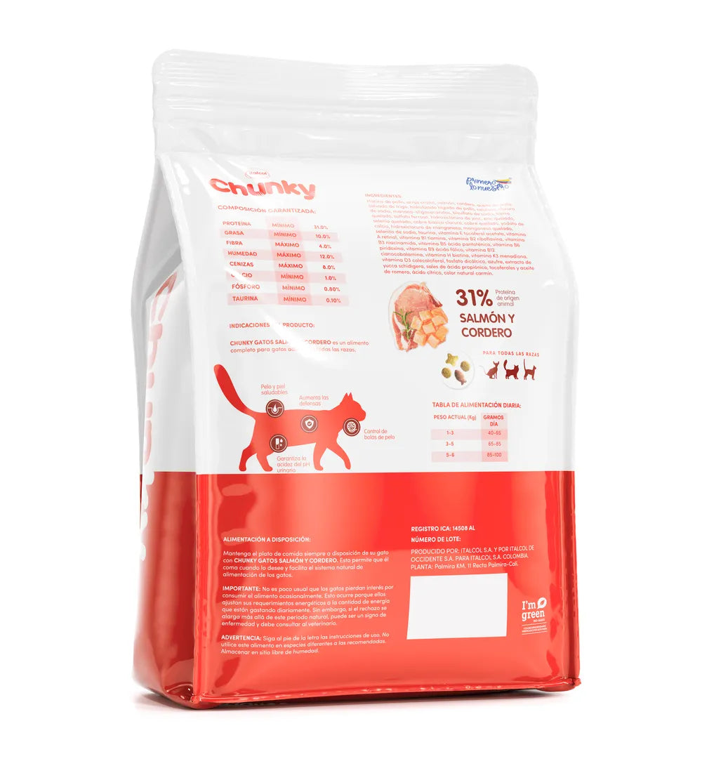 Alimento para gato Chunky Salmon y Cordero