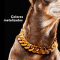 Collar Cadena Cubana Kanu Pet Dorada Para Perro y Gato