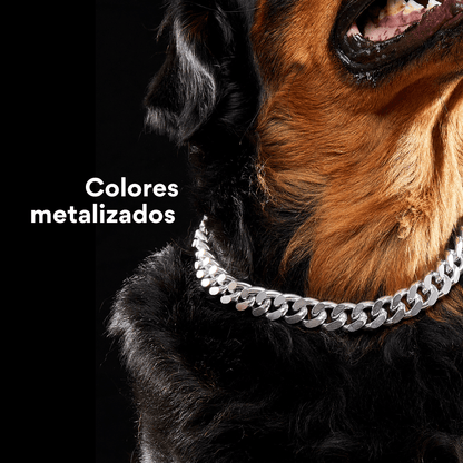 Collar Cadena Cubana Kanu Pet Plateada para Perro y Gato - {{ Kanu Pet }}