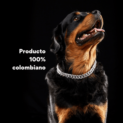 Collar Cadena Cubana Kanu Pet Plateada para Perro y Gato - {{ Kanu Pet }}