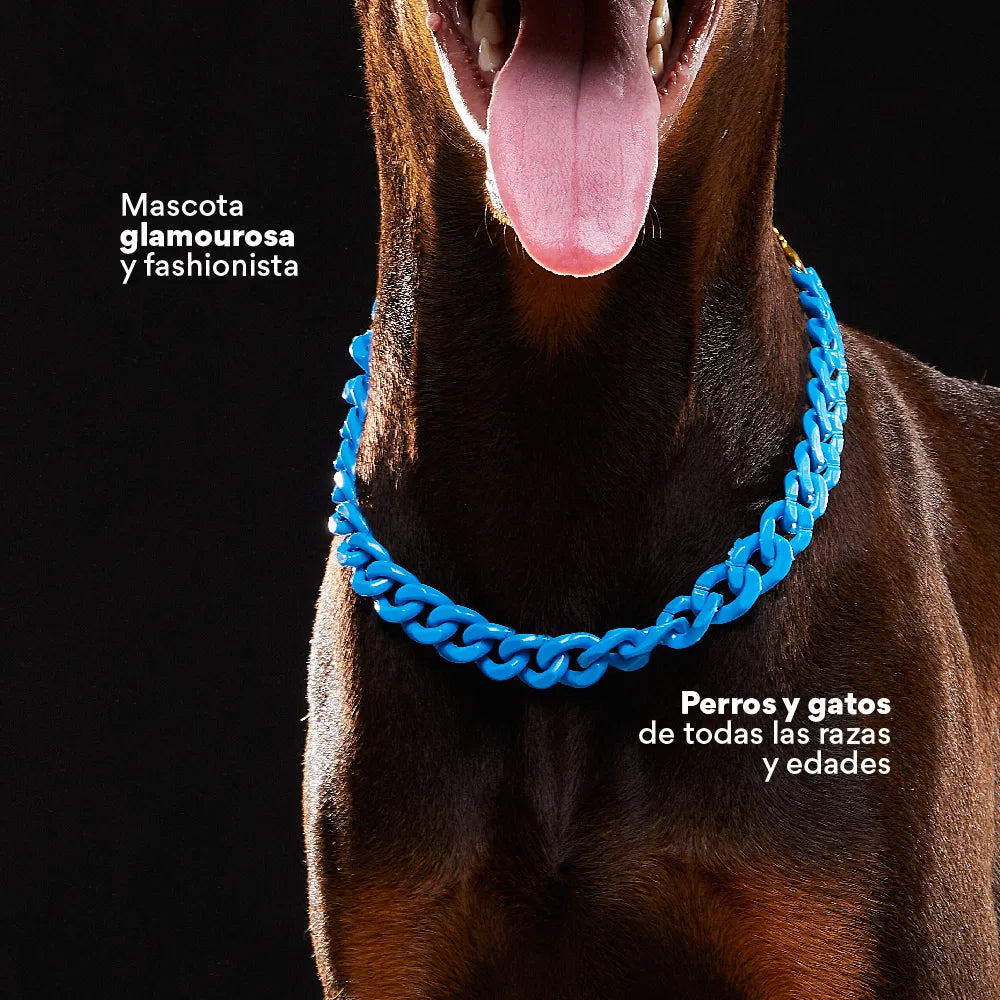 Collar Cadena Acrilica Kanu Pet Azul Para Perro y Gato - {{ Kanu Pet }}