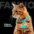 Collar Cadena Acrilica Kanu Agua Marina Para Perro y Gato