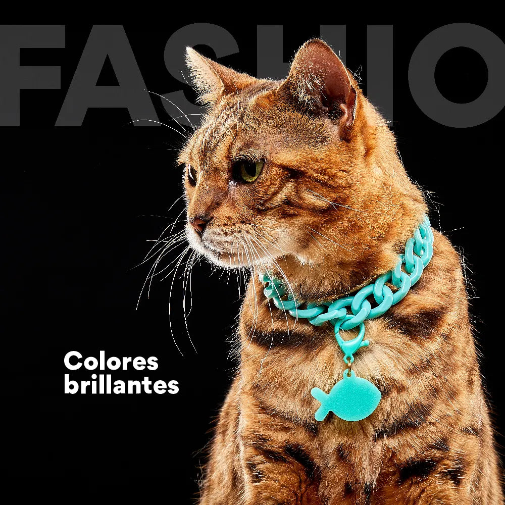 Collar Cadena Acrilica Kanu Agua Marina Para Perro y Gato - {{ Kanu Pet }}