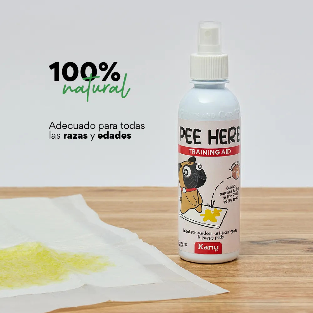 Spray de Adiestramiento Pee Here de Kanu Pet para perros y gatos 100% Natural - {{ Kanu Pet }}