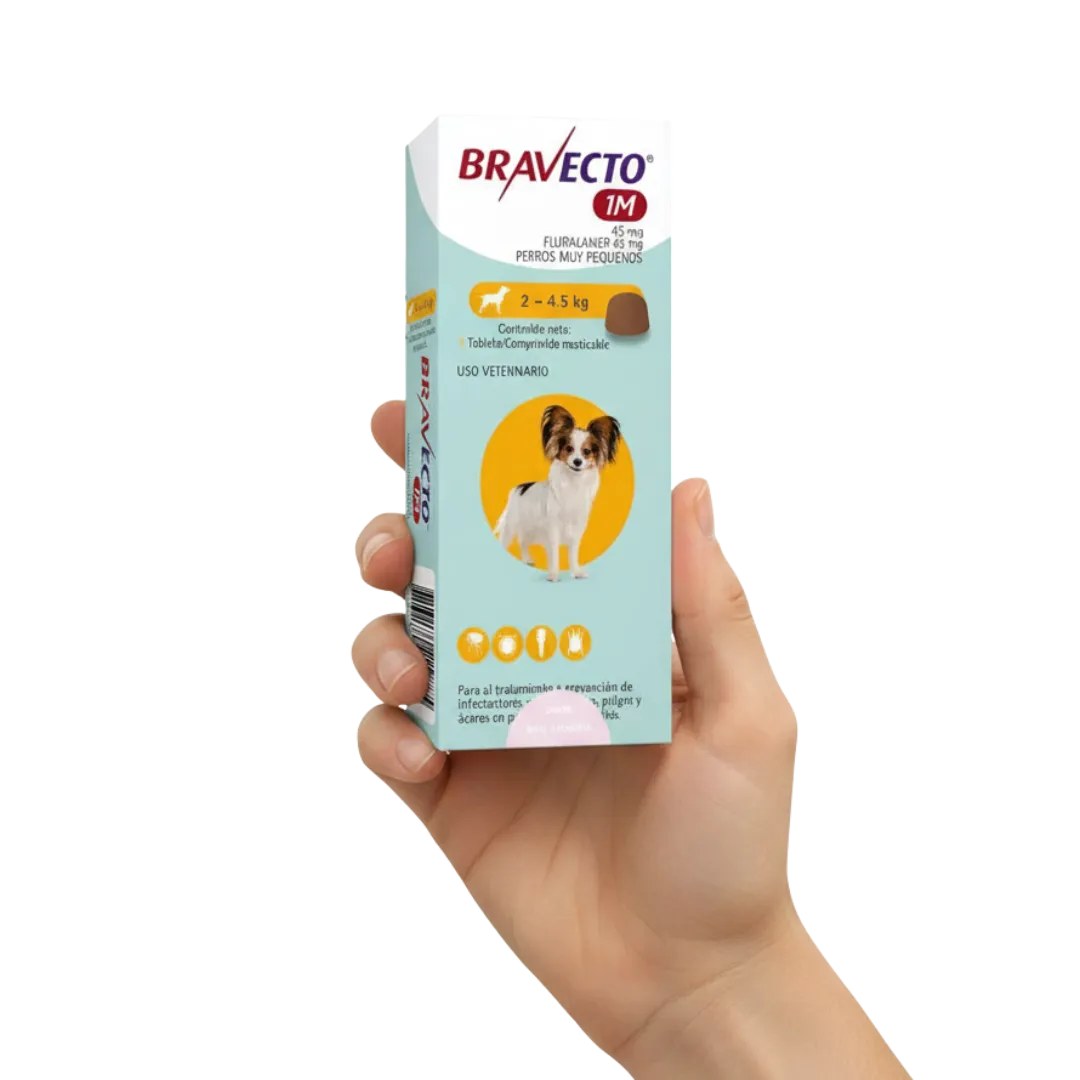 Antipulgas Bravecto 1 Mes 2 a 4.5 KG Para Perro