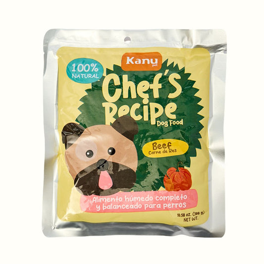 Alimento húmedo para perros con carne de res Chef's Recipe Kanu Pet.