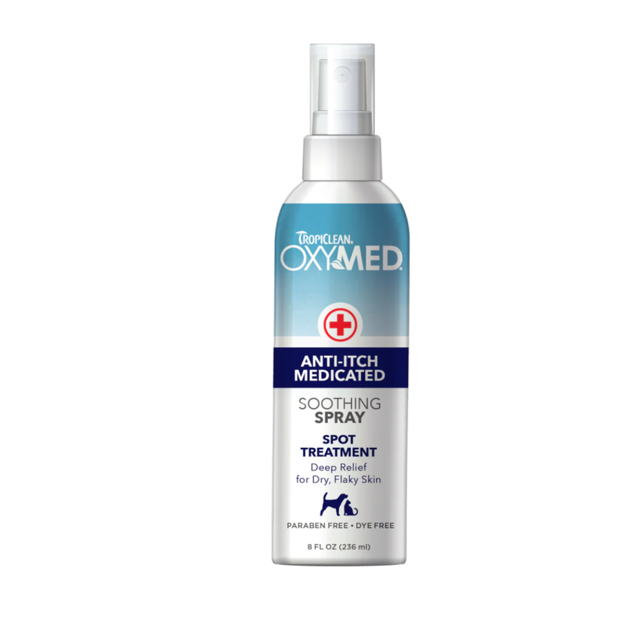 Spray TropiClean OxyMed Anti Itch para perro y gato