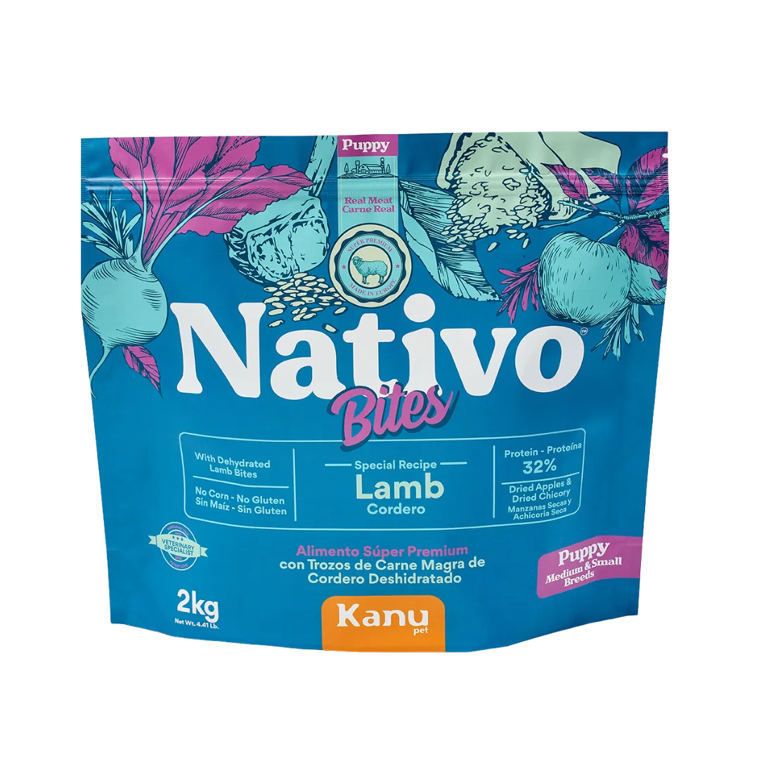 Alimento Seco Nativo Bites Cordero Kanu Pet para Perro Cachorros